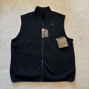 Ororo Heated Fleece Vest Mens 3XL Black Full Zip Sleeveless Jacket With Battery